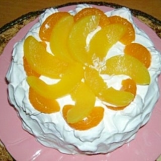 桃とみかんのケーキ